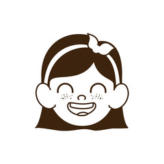 Obraz premium silhouette of head of baby girl smiling