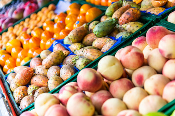 Fresh Fruits Layed out at the Grocery