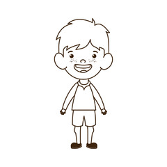 silhouette of baby boy standing smiling on white background