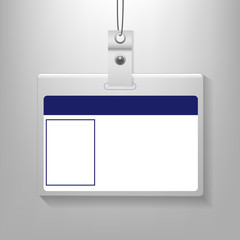 Identification Card Isolated Grey Background