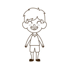 silhouette of baby boy standing smiling on white background