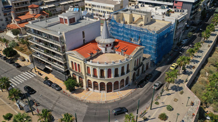 defaultAerial photo of famous picturesque area of Alexandras square with great architecture in Marina Zeas or Passalimani in the heart of Piraeus, Attica, Greece