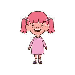 baby girl standing smiling on white background