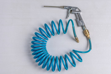 Air Compressor Blow Gun with Coiled Blue Hose - 275719896