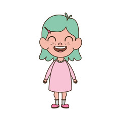 baby girl standing smiling on white background