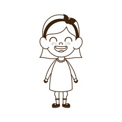 silhouette of baby girl standing smiling on white background