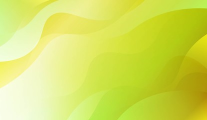 Abstract Background With Wave Green Yellow Gradient Shape. For Futuristic Ad, Booklets. Vector Illustration with Color Gradient