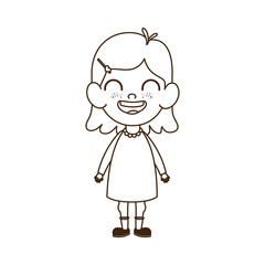 silhouette of baby girl standing smiling on white background