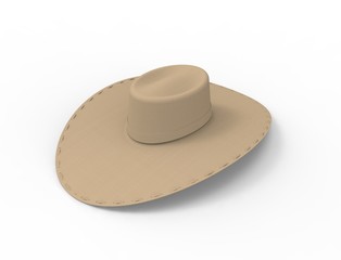 3d rendering of a hat isolated in white studio background