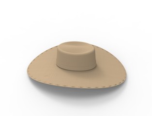 3d rendering of a hat isolated in white studio background