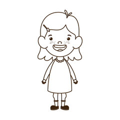 silhouette of baby girl standing smiling on white background