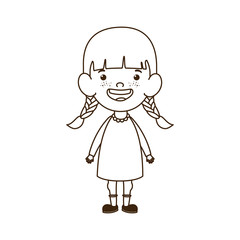 silhouette of baby girl standing smiling on white background