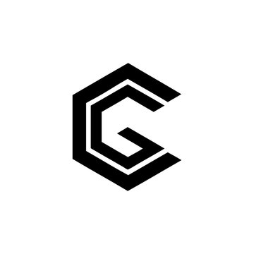 CG, GC, CGC initials geometric line art company logo 