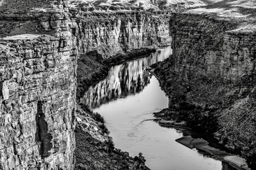 Looking down the Colorado River from the Navajo Bridge in Arizona