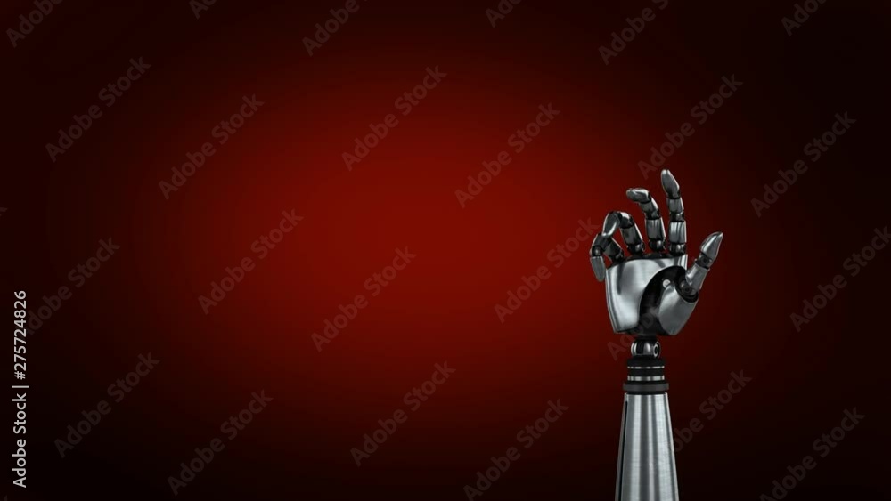 Poster animation of rotating robot hand