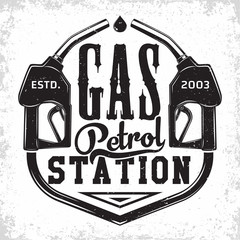 vintage filling station emblem design