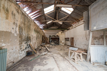 Old deserted workshop and laboatory