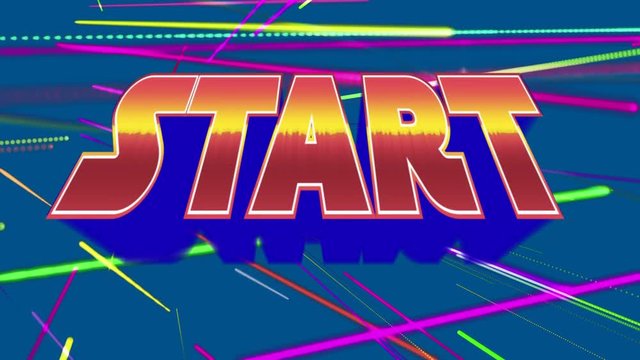 Animation of video game themed start text