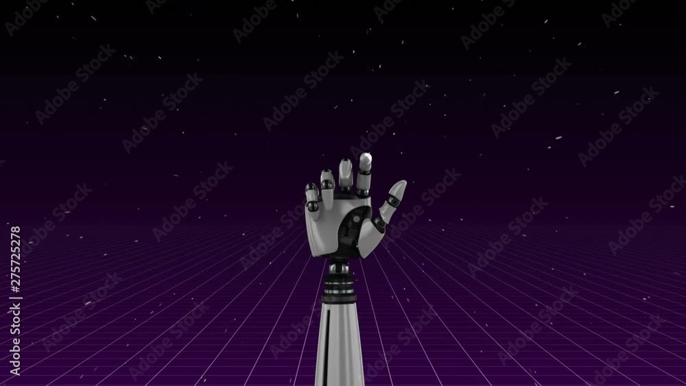 Poster animation of testing grey robot arm