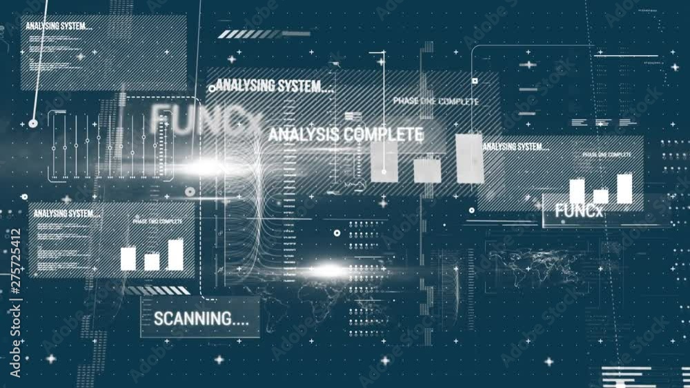 Poster screen filled with codes and graphs