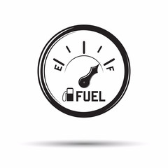 Monochrome fuel gauge icon