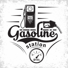 vintage filling station emblem design