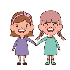 baby girls standing smiling on white background