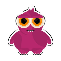 Isolated comic serious monster over a white background - Vector