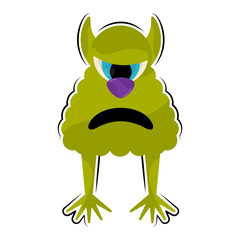 Isolated comic angry monster over a white background - Vector
