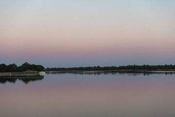 sunset on the river