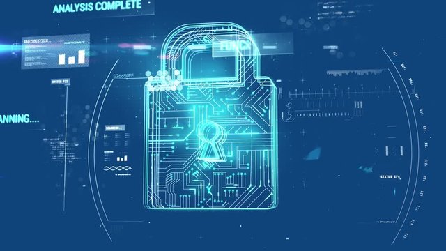 Digital lock and futuristic interface