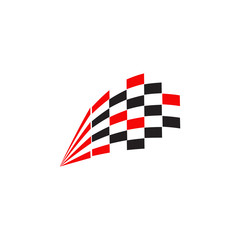Race flag logo icon design vector template