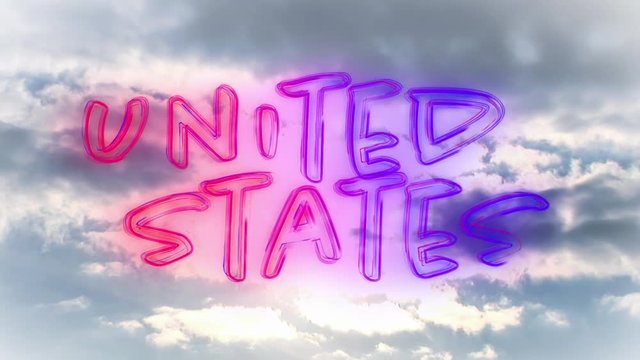 United States text and the sky