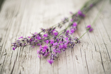  Bouquet of lavender on wooden background