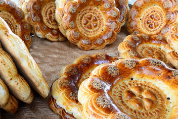 Uzbek traditional meal bread