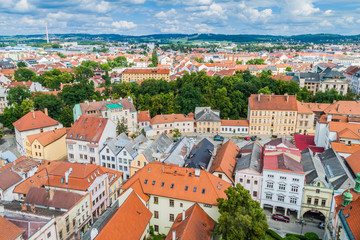 Naklejka na ściany i meble Aerial view of in Ceske Budejovice, Czech Republic