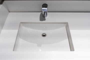 Modern faucet with wash basin sink counter bathroom interior contemporary