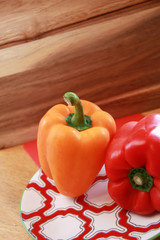 Yellow and red pepper 