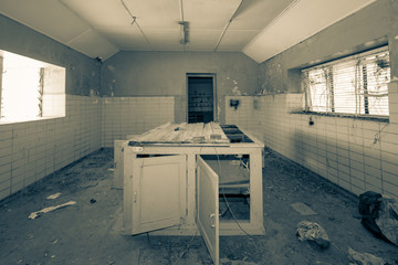 Old deserted workshop and laboatory