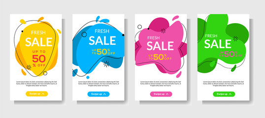 Dynamic modern fluid mobile for sale banners