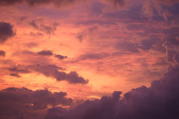 Burning sky during sunset.