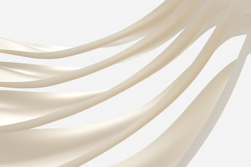 3d rendering, white flowing cloth background.