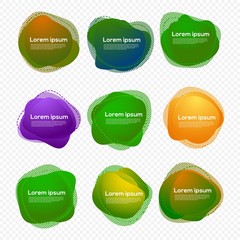 set of abstract liquid shape badge template design 