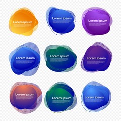 set of abstract liquid shape badge template design 