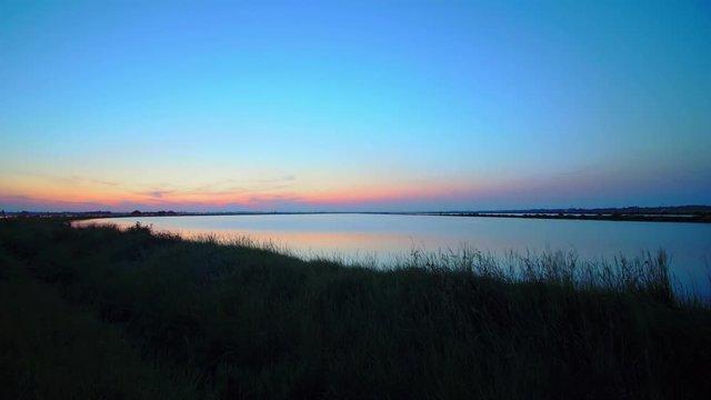Time lapse tramonto saline Cervia