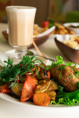 National Jewish dish - pike cutlet with vegetables