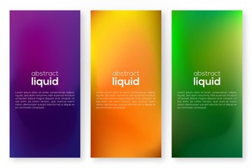 set of abstract liquid wave wallpaper design with trendy and modern style