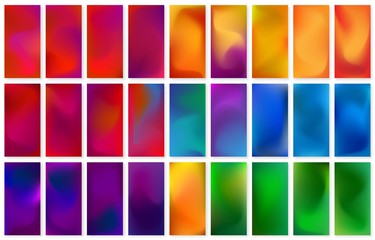 set of abstract liquid wave wallpaper design with trendy and modern style