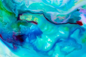 Fototapete Kristalle Meer der vergessenen Träume Hintergrundtextur. Magische und bezaubernde Wirbel aus leuchtenden Blau- und Rosatönen. Krachende Traumwellen. Grafische Ressource. Raumgefühl, Meer und Träume.
