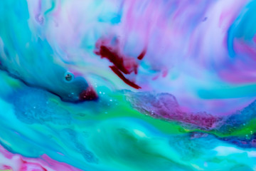 Sea of Forgotten Dreams Background Texture. Magical and enchanting swirls of vibrant blues and pinks. Crashing waves of dreams. Graphic resource. Feeling of space, the ocean and dreams.